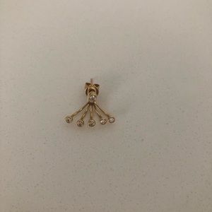EF collection 14k Gold bezel diamond ear jacket.